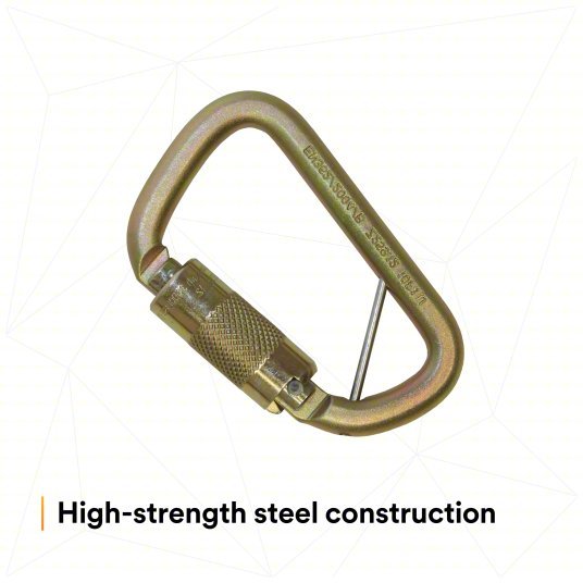 3M DBI-SALA 2000117 Carabiner Gold, 420 lb Wt Capacity