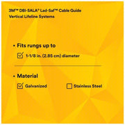 3M DBI-SALA 6100400 Flex Cable Guide Assembly Galvanized 1-1/8 Rung