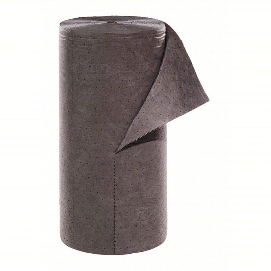 PIG MAT225 Absorbent Roll 40 gal, 10 in x 15 in Perforated Size, Roll, Gray, 30 in x 300 ft