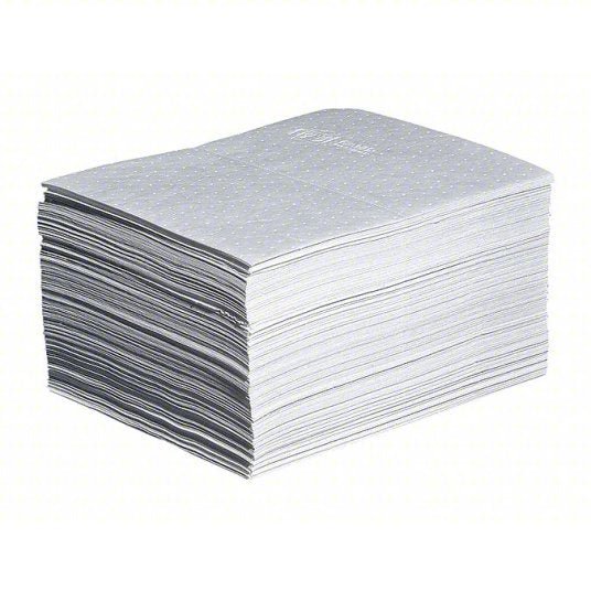 PIG MAT215 Sorbents, 22 gal. Oil Absorbed, White, Polypropylene, 200 PK
