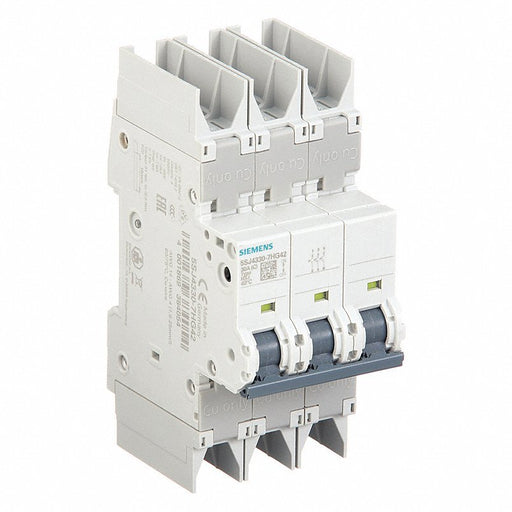 Siemens 5SJ43307HG42 IEC Miniature Circuit Breaker, 30 A, 277/480V AC, 3 Pole, DIN Rail Mounting Style, 5SJ4 Series - Redwood.KV30YD22
