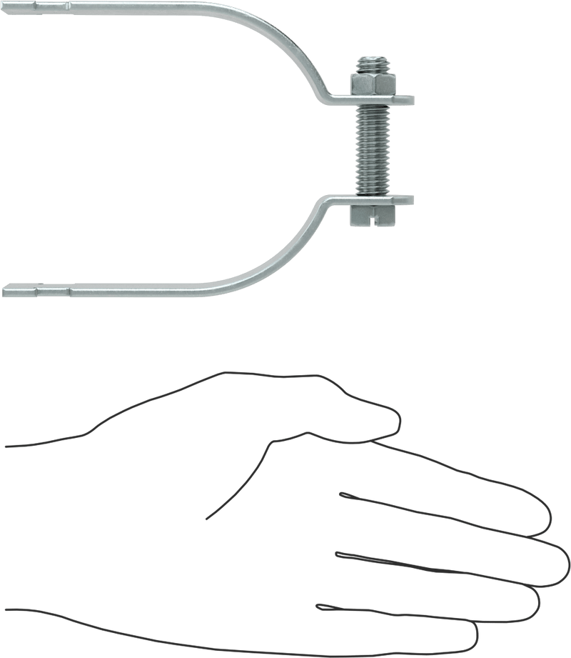 McMaster 3115T22 Strut-Mount Metal Routing Clamp, Zinc-Plated Steel, 3-1/2" ID, for 3 Pipe Size, 800 lb