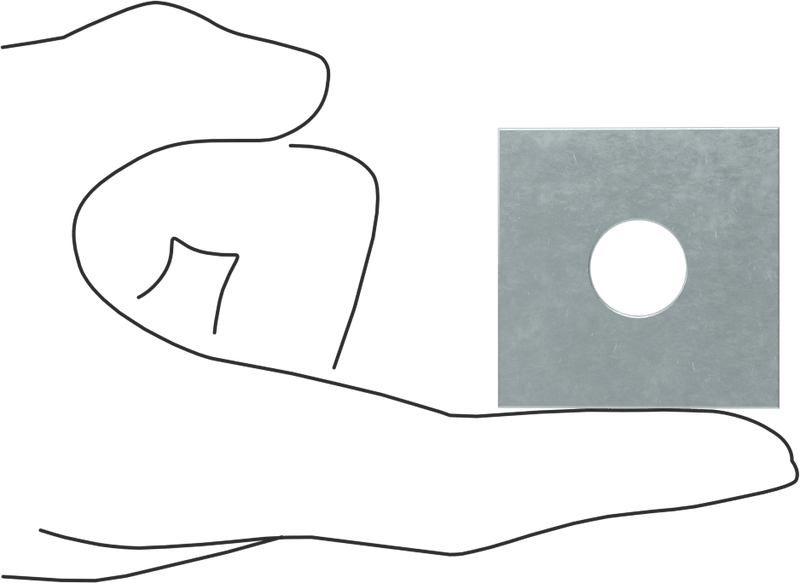 McMaster 3133T13 Strut Channel Square Washer, for 1/2" Diameter Rod, Zinc-Plated Steel