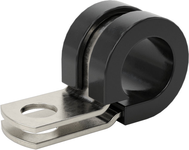 McMaster 3177T51 Snug-Fit Vibration-Damping Loop Clamp, 321 Stainless Steel with Neoprene Cushion, 3/8" ID, Pack of 5