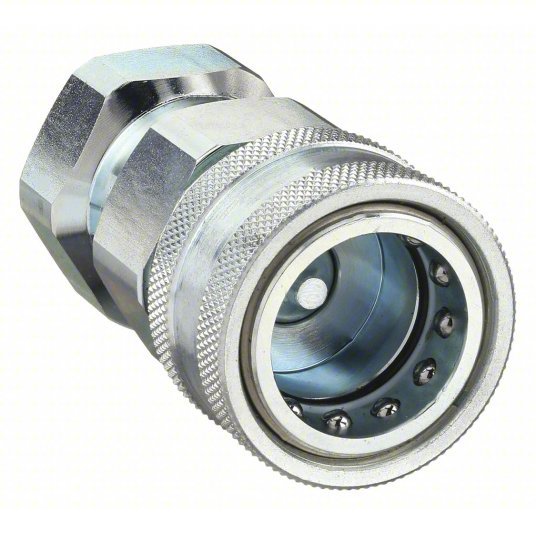 Parker 6601-4-4 Hydraulic Quick Connect Hose Coupling, Steel Body, Sleeve Lock, 1/4"-18 Thread Size, 6600 Series