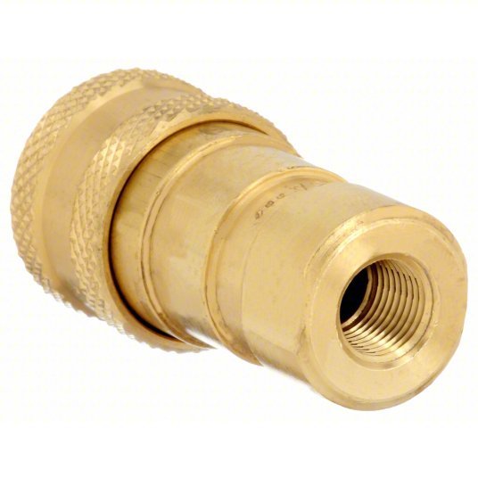 Parker BH1-60 Hydraulic Quick Connect Hose Coupling, Brass Body, Sleeve Lock, 1/8"-27 Thread Size, 60 Series