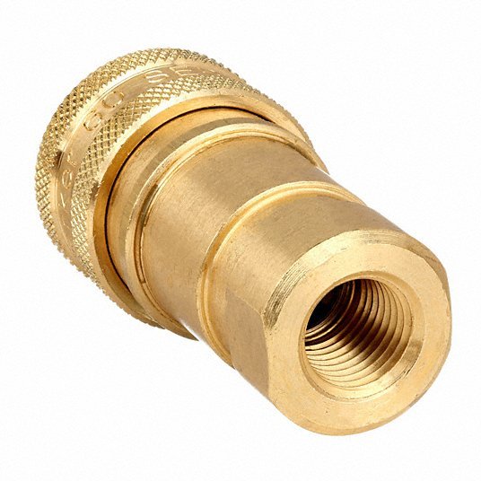 Parker BH2-60 Hydraulic Quick Connect Hose Coupling, Brass Body, Sleeve Lock, 1/4"-18 Thread Size, 60 Series