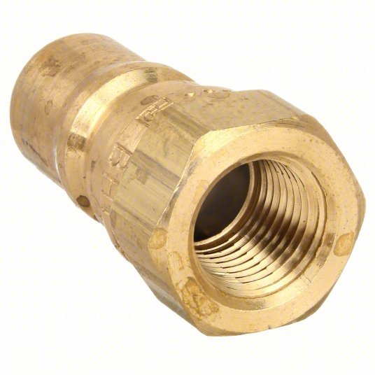 Parker BH2-61 Hydraulic Quick Connect Hose Coupling, Brass Body, Ball Lock, 1/4"-18 Thread Size, 60 Series