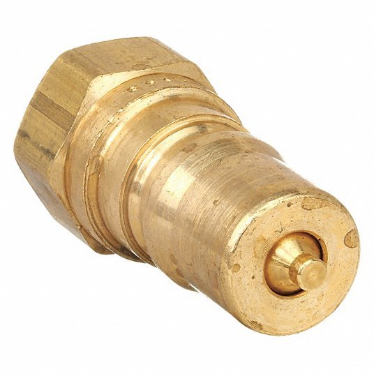 Parker BH1-61 Hydraulic Quick Connect Hose Coupling, Brass Body, Sleeve Lock, 1/8"-27 Thread Size, 60 Series