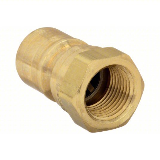 Parker BH2-61 Hydraulic Quick Connect Hose Coupling, Brass Body, Ball Lock, 1/4"-18 Thread Size, 60 Series