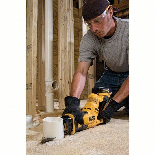 Dewalt DCS387P1 Reciprocating Saw Kit 1 1/8 in Stroke Lg, 2,900 Max. Strokes per Minute, Straight, Compact Tool