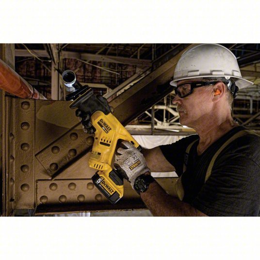 Dewalt DCS387P1 Reciprocating Saw Kit 1 1/8 in Stroke Lg, 2,900 Max. Strokes per Minute, Straight, Compact Tool