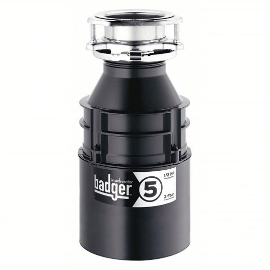 In-Sink-Erator BADGER 5 WITH CORD Garbage Disposal Residential, 1/2 hp, 26 oz Grinding Capacity