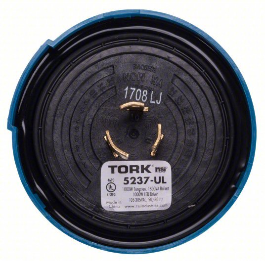 Tork 5237-UL Photocontrol 120 to 277V AC, 1,000 W Max. Watt, 8.3 A Max. Incandescent Amps, 1.5, 1.5, Turn-Lock