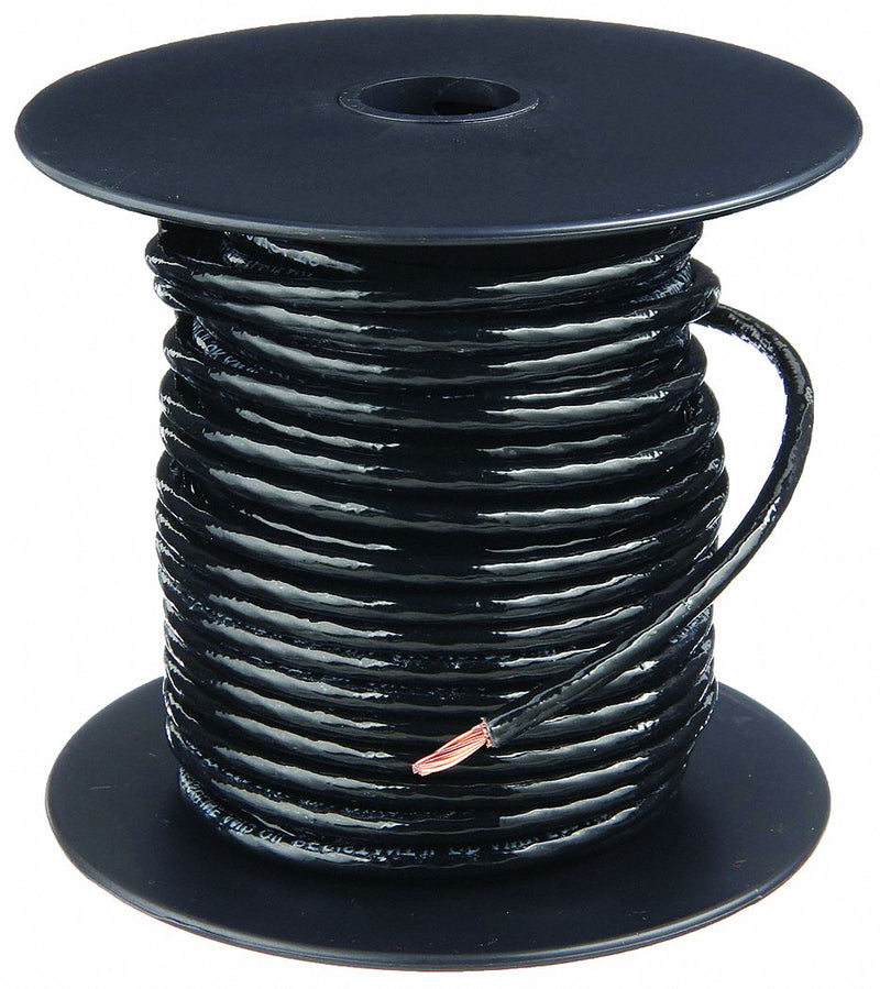 Southwire 22955984 Building Wire, Copper, 14 AWG, 1 Conductors, Stranded, Black, 100 ft Lg, THHN
