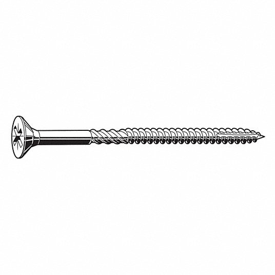 Redwood U30000.021.0300 Wood Screw, #14 x 4-3/4 in, Zinc Plated Steel Flat Head Phillips Drive, 200 PK