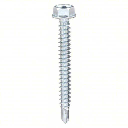 Fabory U31810.025.0200 Self Drilling Tapping Screw 1/4" Size, 2 in Lg, Steel, Zinc Plated, Hex Washer, External Hex, 50 PK