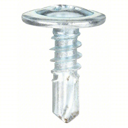 Fabory B29580.016.0075 Self Drilling Tapping Screw #8 Size, 3/4 in Lg, Steel, Zinc Plated, K-Lath, Phillips, 3,400 PK