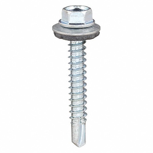 Redwood U31702.019.0150 Self-Drilling Screw, #10 x 1-1/2 in, Zinc Plated Steel Hex Head Hex Drive, 100 PK