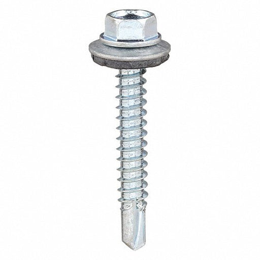 Redwood U31702.019.0150 Self-Drilling Screw, #10 x 1-1/2 in, Zinc Plated Steel Hex Head Hex Drive, 100 PK