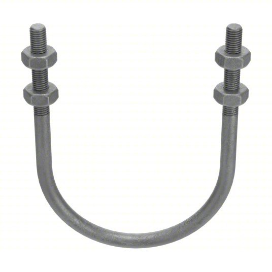 Fabory U17274.050.0500 Standard U-Bolt 1/2"-13 Thread Size, For Pipe Size 5 in, 7 13/16 in Inside Ht, Steel