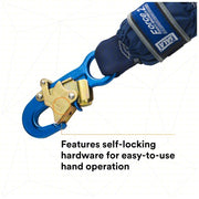 3M DBI-Sala 1246032 Shock-Absorbing Lanyard Shock Pack, Aluminum Rebar Hook, Aluminum Snap Hook, 2 Legs