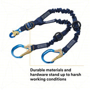 3M DBI-Sala 1246032 Shock-Absorbing Lanyard Shock Pack, Aluminum Rebar Hook, Aluminum Snap Hook, 2 Legs