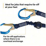 3M DBI-Sala 1246032 Shock-Absorbing Lanyard Shock Pack, Aluminum Rebar Hook, Aluminum Snap Hook, 2 Legs
