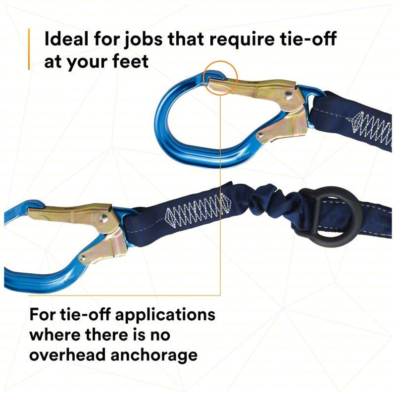 3M DBI-Sala 1246032 Shock-Absorbing Lanyard Shock Pack, Aluminum Rebar Hook, Aluminum Snap Hook, 2 Legs