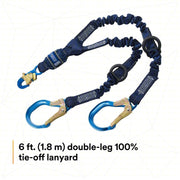 3M DBI-Sala 1246032 Shock-Absorbing Lanyard Shock Pack, Aluminum Rebar Hook, Aluminum Snap Hook, 2 Legs