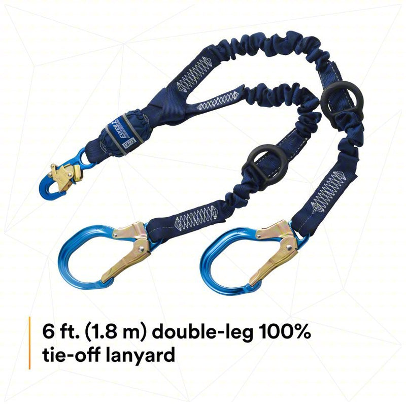 3M DBI-Sala 1246032 Shock-Absorbing Lanyard Shock Pack, Aluminum Rebar Hook, Aluminum Snap Hook, 2 Legs