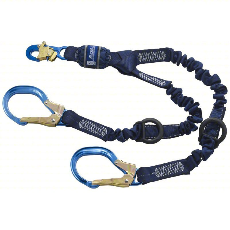 3M DBI-Sala 1246032 Shock-Absorbing Lanyard Shock Pack, Aluminum Rebar Hook, Aluminum Snap Hook, 2 Legs