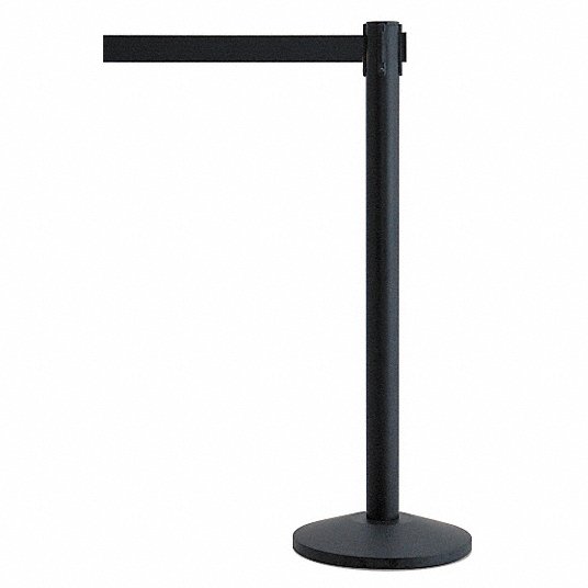Queueway QWAYPOST-33-B9 Barrier Post with Belt, Metal, 7-1/2 ft. L