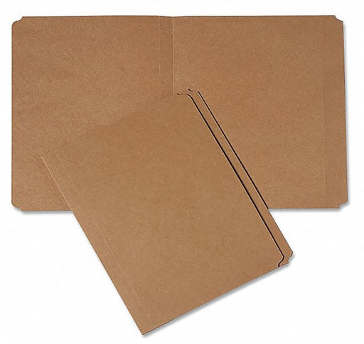 AbilityOne 7530-00-663-0031 File Folders, 8 1/2 in Ht, 11 in Wd, Brown, Pressboard, Top Tab Location, 100 PK