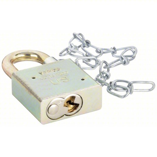 Ability One 5340-01-588-1010 5/16 in Shackle Dia, 1 in x 2 in x 3/4 in, 5 Pins Keyed Padlock Silver