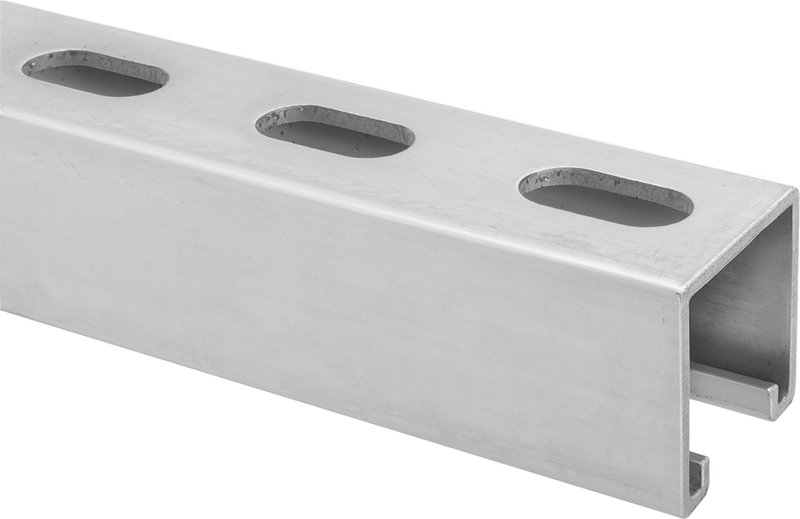 McMaster 3310T64 Standard Strut Channel, with 1-1/8" Long Slotted Holes, Galvanized Steel, 10 ft Long, 1-5/8" × 1-5/8"