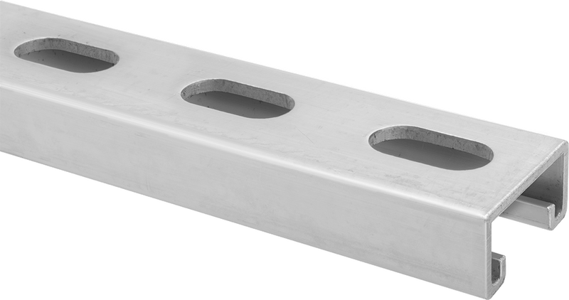 McMaster 3310T513 Strut Channel, Low-Profile Slotted Hole, Zinc-Plated Steel, 10 ft Long, 1-5/8" Width