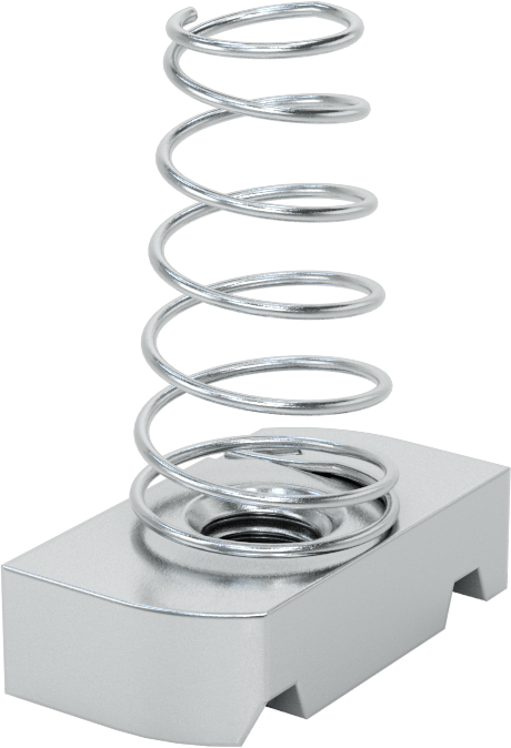 McMaster 3259T14 Spring-Loaded Strut Channel Nut, Zinc-Plated Steel, 3 ...