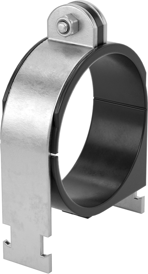 McMaster 32625T36 Strut-Mount Vibration-Damping Routing Clamp with TPE Rubber Cushion, Zinc-Plated Steel, 3-1/2" ID, for 3 Pipe Size, 3600 lb