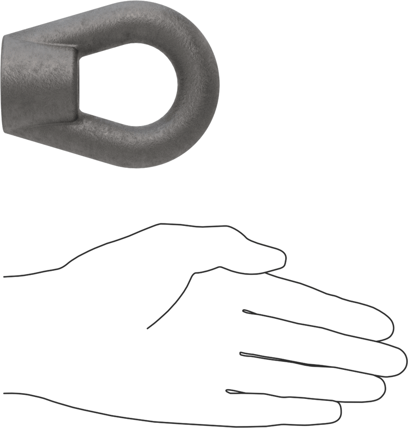 McMaster 3274T44 Steel Oval Eye Nut for Lifting, 3/4"-10 Thread, Style A, 3-7/8" Overall Length, 1-1/2" Eye Diameter, 10,600 lb Vertical