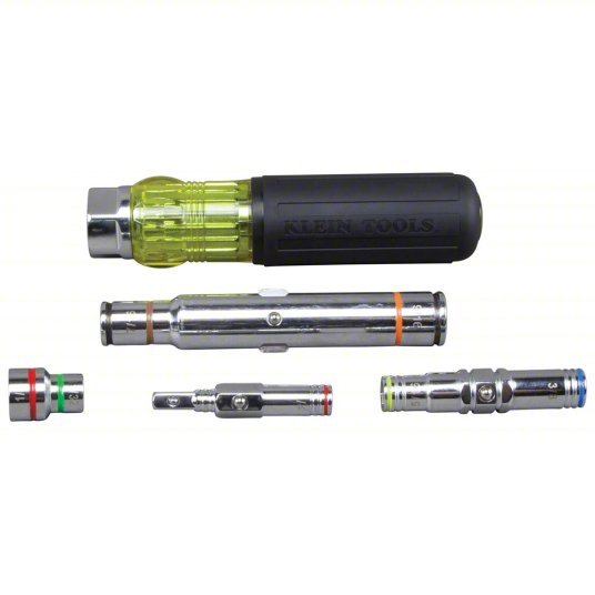 Klein 32807MAG Hollow Round Shank Multi BitNut Driver 9 1/2 in Overall Lg, 4 in Bolt Clearance, SAE