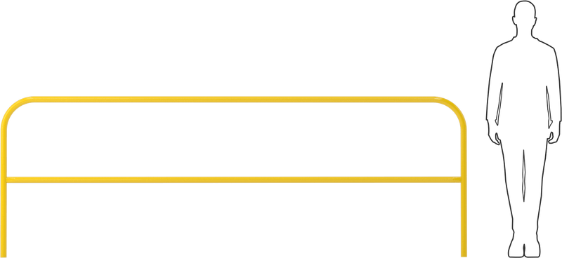 McMaster 3294T53 No-Drill Railing, Powder-Coated Steel, 10 ft Long, 42" Top Rail Height, OSHA Compliant, Yellow