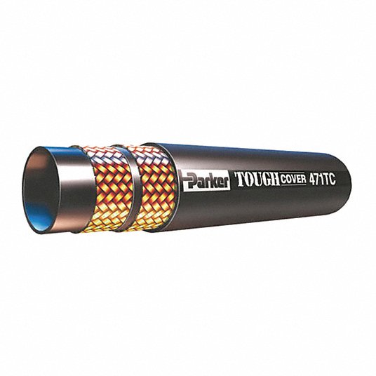 Parker 471TC-6-BX Hydraulic Hose 5,000 psi, 3/8 in Hose Inside Dia., 11/16 in Hose Outside Dia., 50 ft Hose Lg, Black