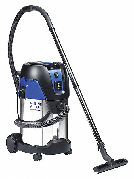 Nilfisk 107406623 Shop Vacuum, 8 gal, Stainless Steel Tank, Wet/Dry, 127 cfm