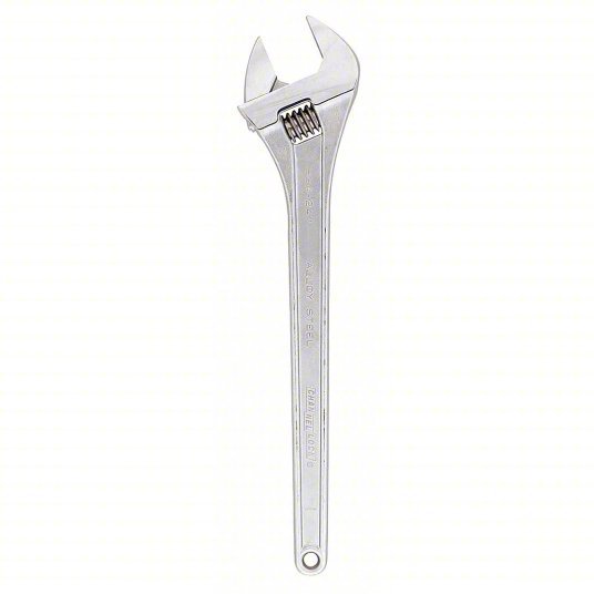 Channellock 824 Adjustable Wrench Alloy Steel, Chrome, 24 in Overall Lg, 2 7/16 in Jaw Capacity