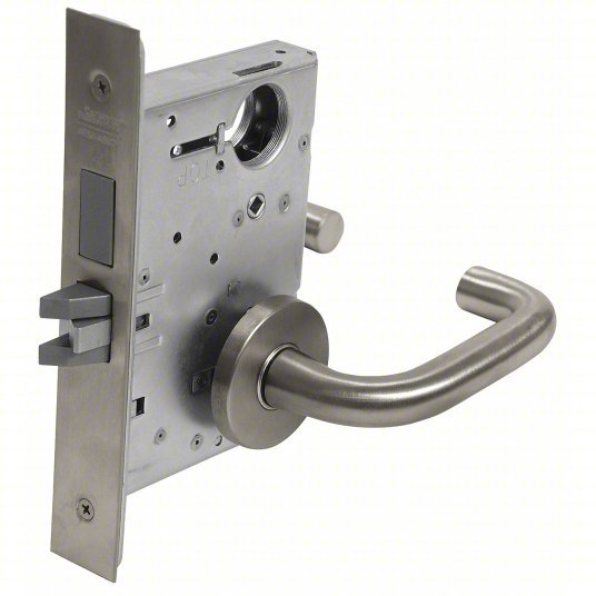 Corbin ML2030 LWA 630 Heavy Duty Mortise Lockset Grade 1, ML2000 Right Angle Round, Satin Stainless Steel, Lever