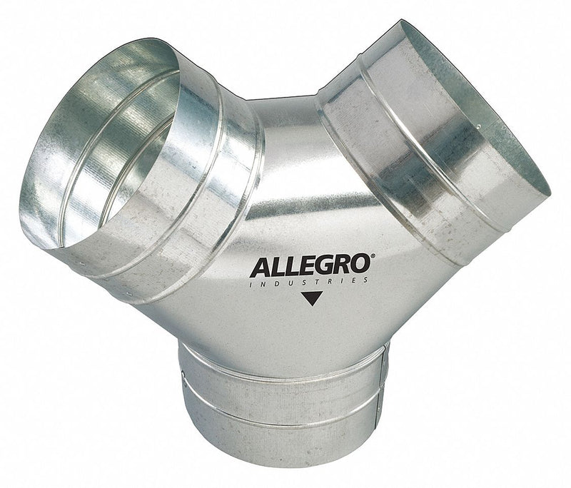 Allegro Industries 9500-Y Duct to Duct Connector, 8 in Outlet Dia, Y-Duct, Steel