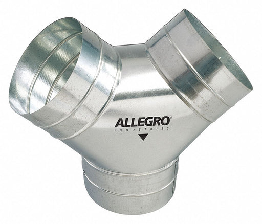 Allegro Industries 9500-Y Duct to Duct Connector, 8 in Outlet Dia, Y-Duct, Steel
