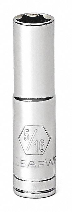GearWrench 80224 1/4" Drive 12-Point Deep SAE Socket, 5/16"