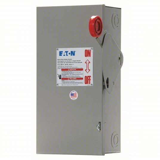 Eaton DH361UGK Safety Switch Non-Fusible, 30 A, Three Phase, 600V AC, Galvanized Steel, Indoor